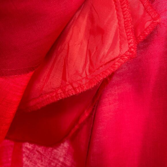 REGINA PORTER Top Women 18 Linen Button Front Collared Short Sleeve Red VTG - Picture 10 of 15